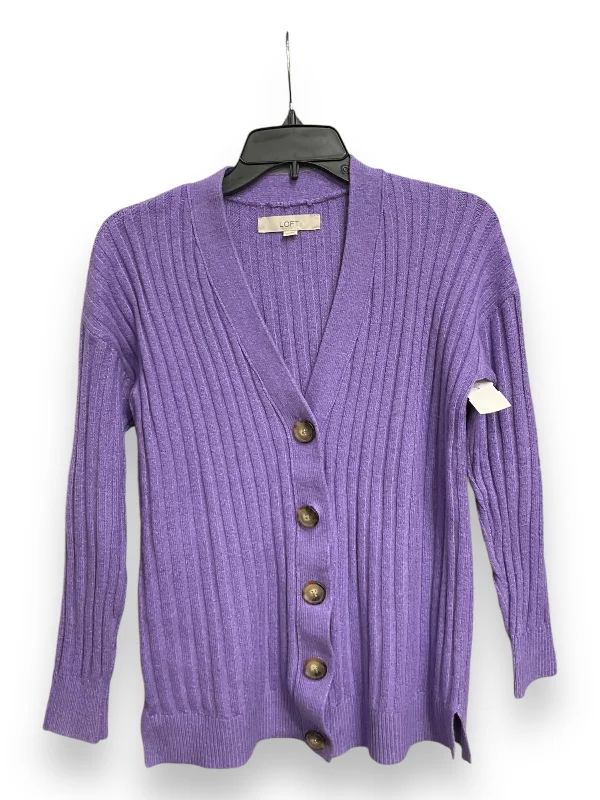 Women's Bosnian Wool SweatersCardigan By Loft In Purple, Size: Xs