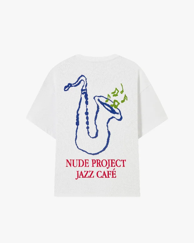 Women's Blouse for Special OccasionsJAZZ CAFÉ TEE WHITE