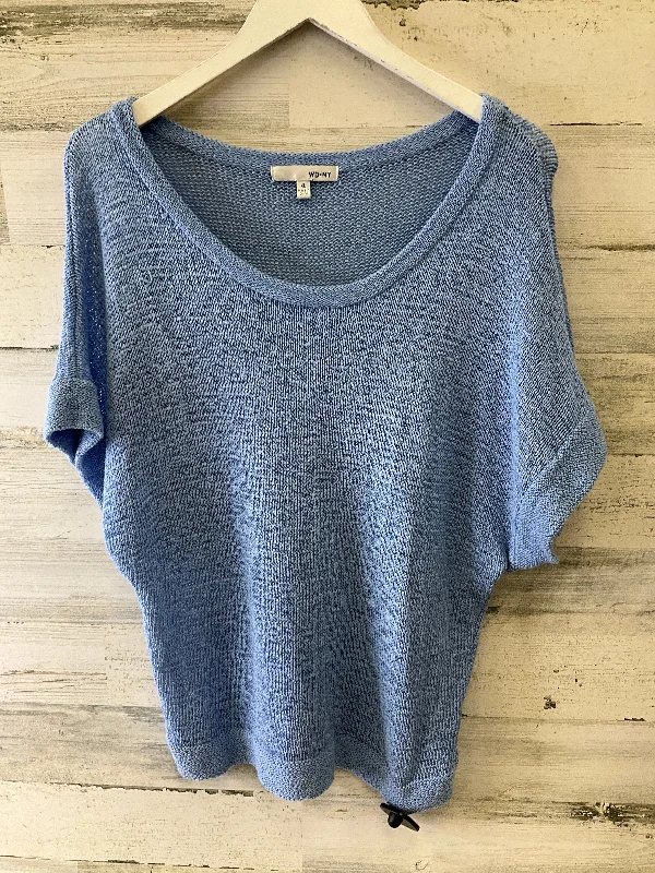 Women's Lithuanian Wool SweatersSweater Short Sleeve By Wdny In Blue, Size: Xl