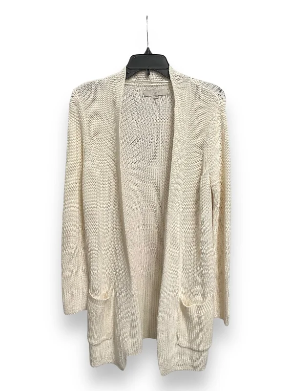 Women's Notched Collar SweatersCardigan By Loft In Cream, Size: S