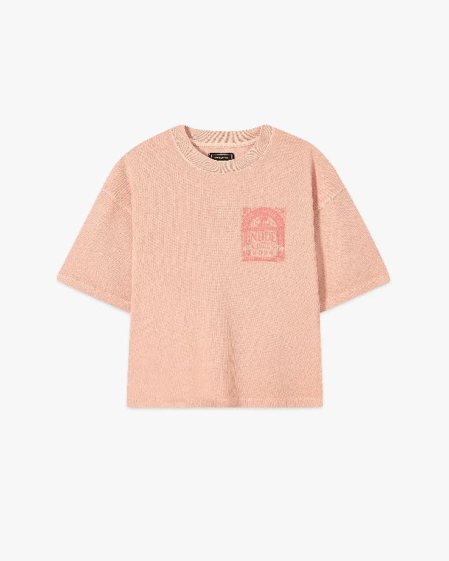 Women's Blouse with Sweetheart CollarJOURNEY BOXY TEE PEACH