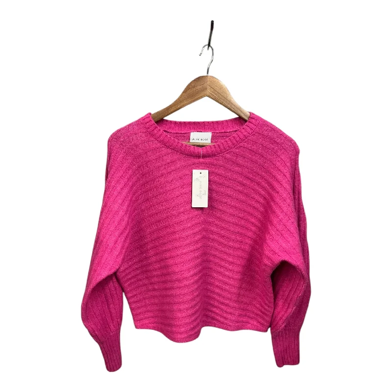 Women's Mandarin Collar SweatersSweater By Pink Rose In Pink, Size: M