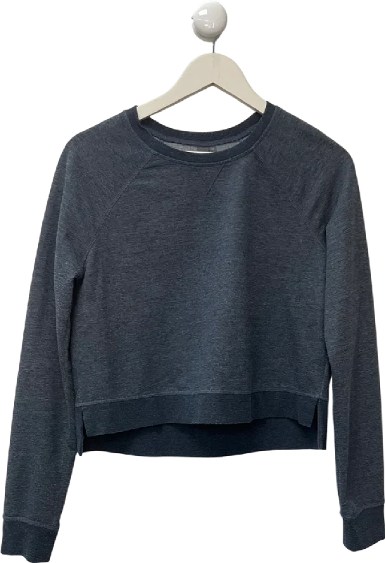 Women's Shirt Collar SweatersSweaty Betty Blue After Class Crop Sweatshirt UK M