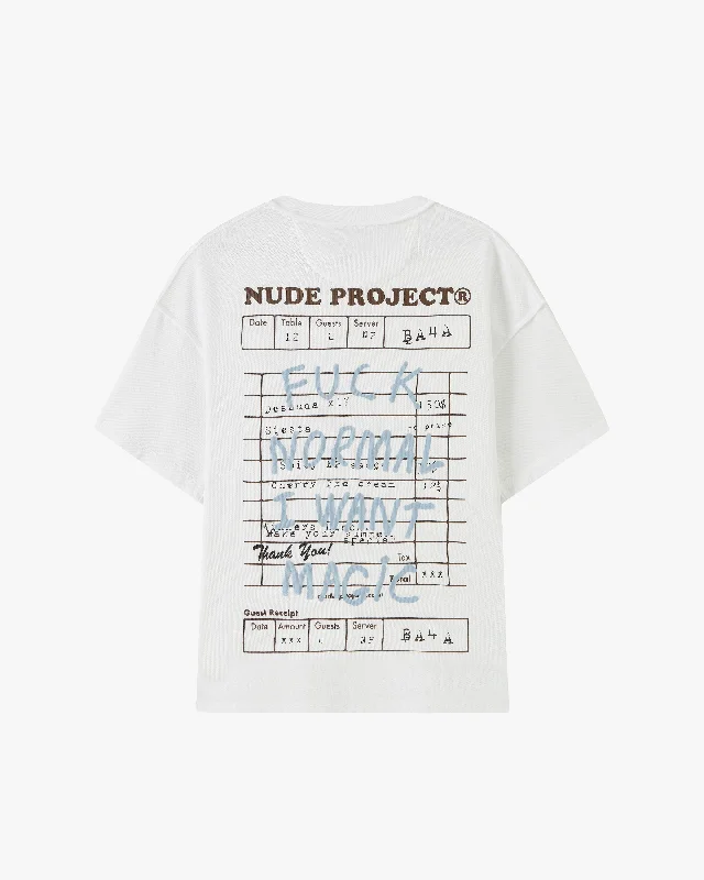 Women's Blouse with Notched CollarFUCK NORMAL TEE WHITE