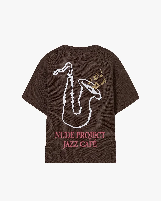 Women's Blouse with BeadsJAZZ CAFÉ TEE BROWN