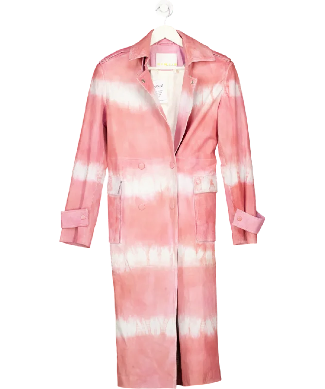 Women's Beaded SweatersRemain Birger Christensen Pink Pirene Tie Dye Leather Coat UK 10