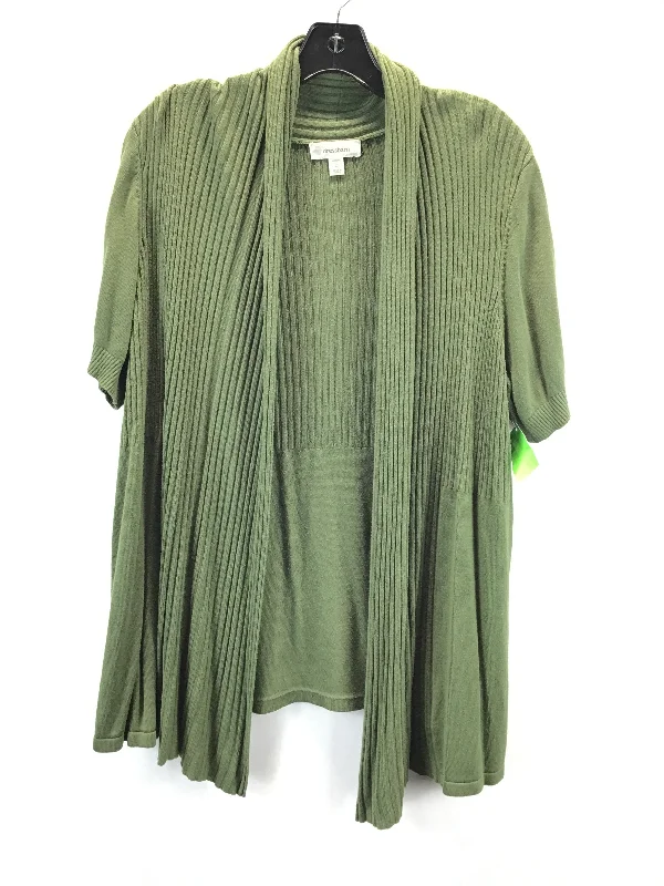 Women's Polyester SweatersCardigan By Dressbarn In Green, Size: 2x