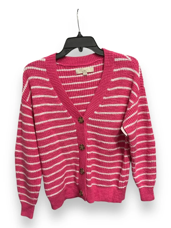 Women's Rounded Hem SweatersCardigan By Loft In Pink, Size: Xs