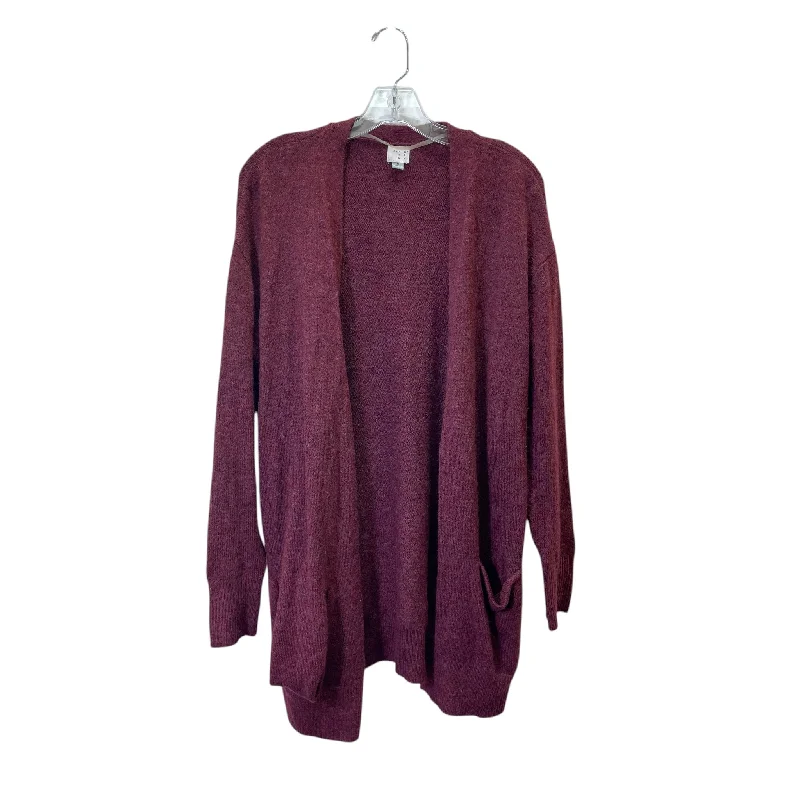 Women's V-Shaped Collar SweatersSweater Cardigan By A New Day In Maroon, Size:M