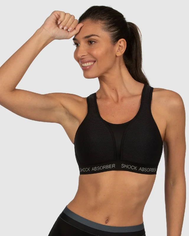 wireless bra with ruched sides for slimmingShock Absorber Padded Run Bra