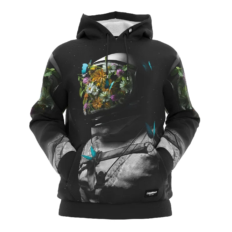 Women's Hooded Sweatshirts with Straight WaistFlower Face Hoodie