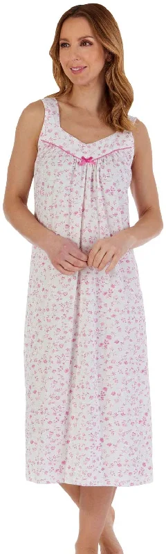 women's pajamas for everyday loungingTrailing Floral Cotton Tank Knit Nightgown