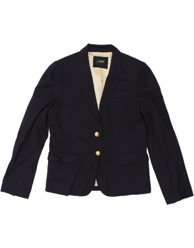 Women's Coats with Fur Trimmed HoodJ. CREW Womens 2 Button Blazer Jacket UK 12 Medium Navy Blue