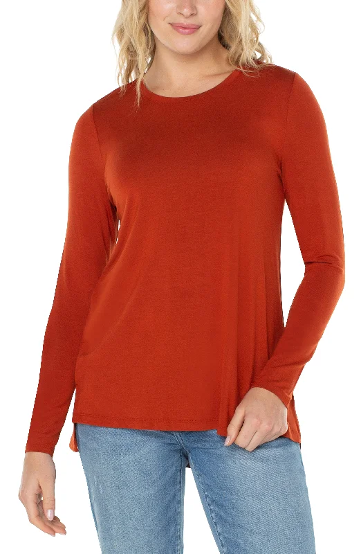 Women's Jodhpurs with High WaistPETITE LONG SLEEVE SCOOP NECK TEE