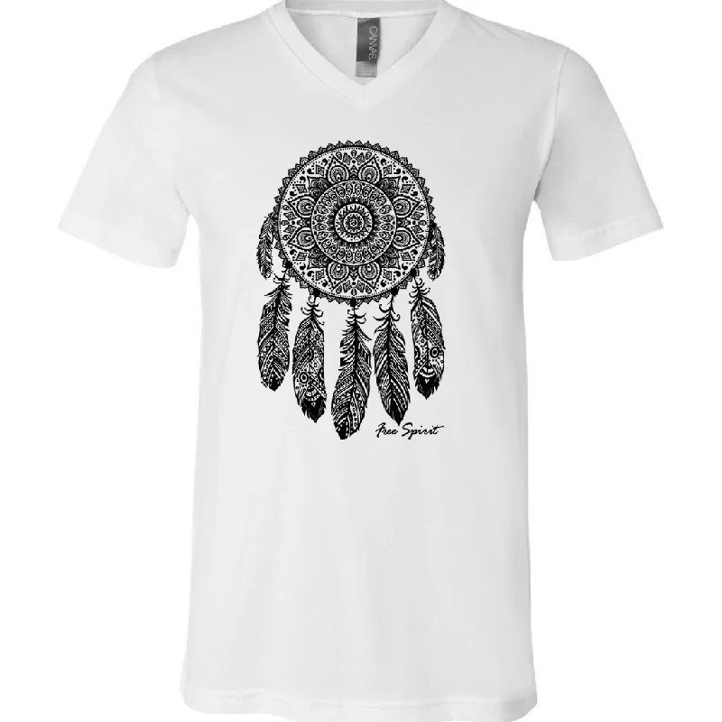 Women's Hooded Sweatshirts with Tie-Dye LiningNative American Dreamcatcher Free Spirit Black Asst Colors V-Neck