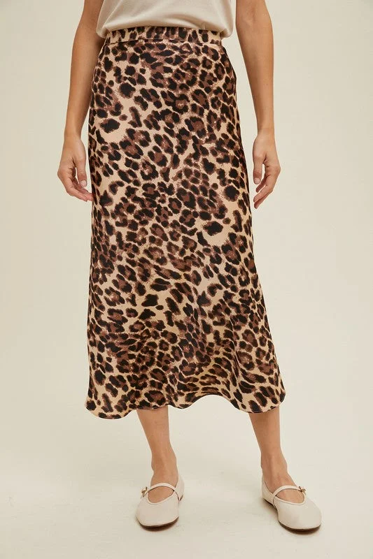 Women's Cozy SkirtsAnimal Print Elegance Midi Skirt