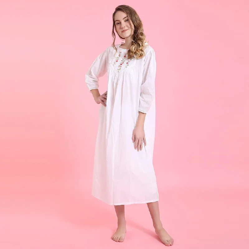 women's pajamas for ultimate relaxationGrace 100% Woven Cotton Gown