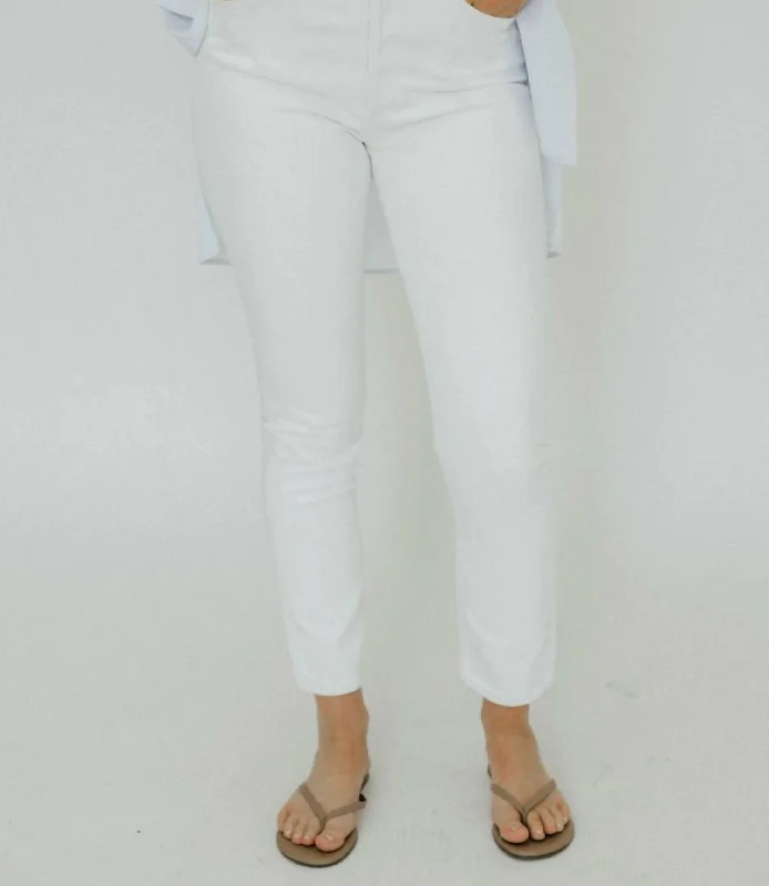 Women's Jodhpurs with V-Shaped HemRiley Long Jeans In Sour Cream