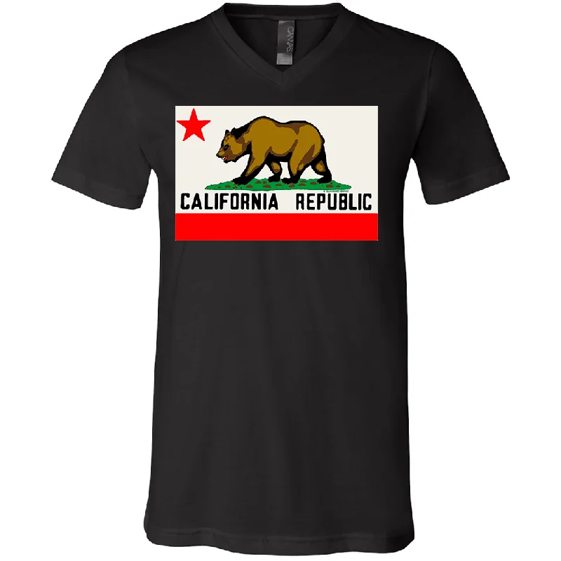 Women's Hooded Sweatshirts with Side PocketsCalifornia Republic Original Bear Flag Asst Colors V-Neck