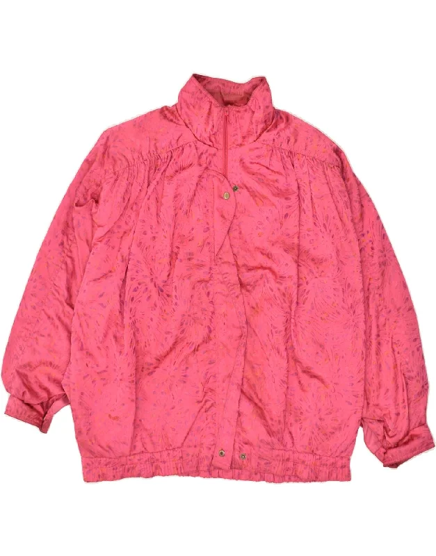 Women's Trench CoatsVINTAGE Womens Oversized Windbreaker Jacket UK 14 Medium Pink Paisley