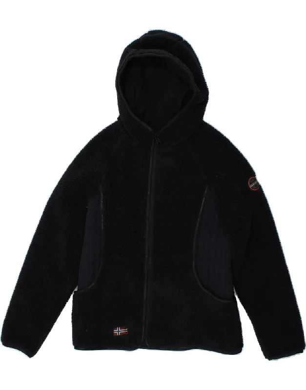 Women's Coats with Fur Trimmed BeltNAPAPIJRI Womens Hooded Fleece Jacket UK 14 Large Black Polyester