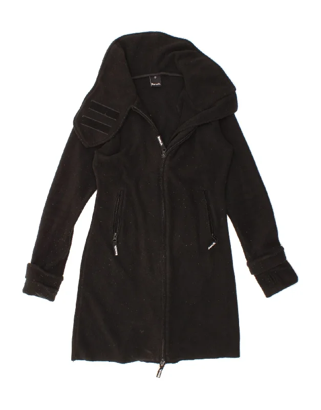 Women's Coats with ZipperBENCH Womens Fleece Coat UK 10 Small Black Polyester