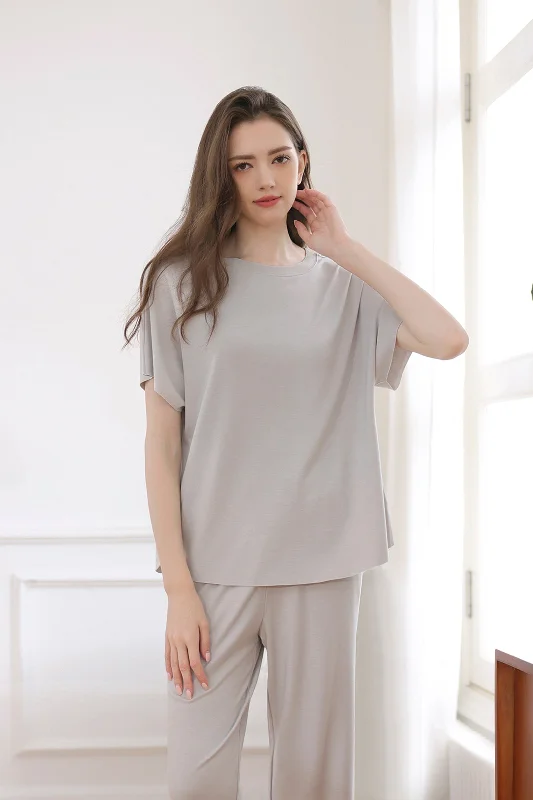 women's pajamas designed for sleepAirMode Summer Top in Cloud Grey