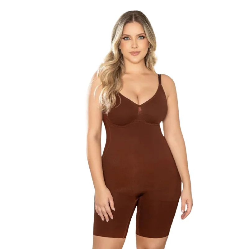 mid-thigh body shaper for skirtsSeamless Bodysuit With Bra