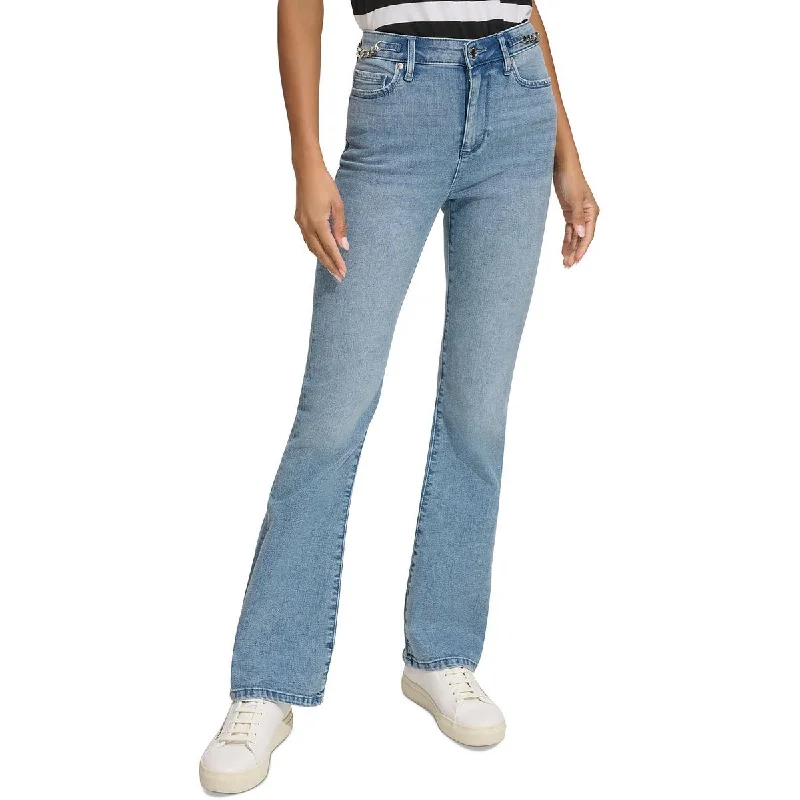 Women's Capri PantsWomens Mid-Rise Chain Bootcut Jeans