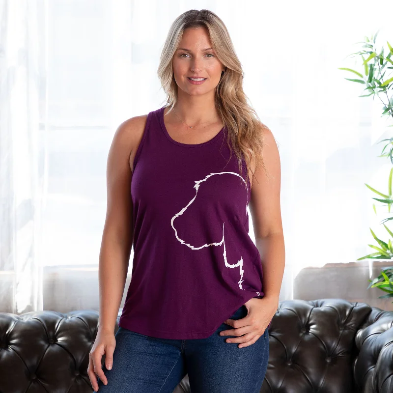 Women's Blouse with High CollarPet Silhouette Tank Top