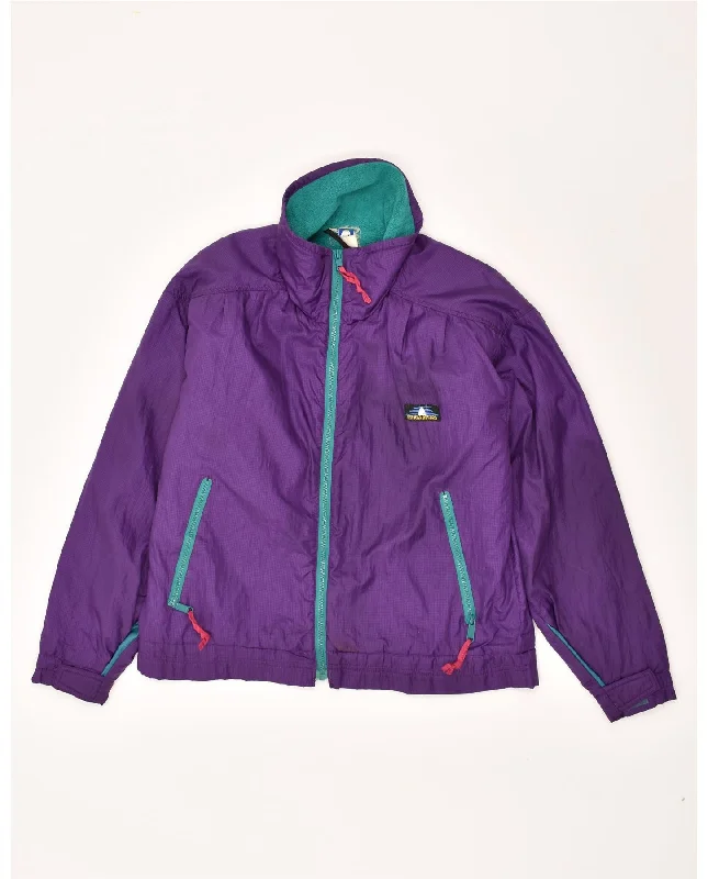 Women's Quilted CoatsVINTAGE Womens Windbreaker Jacket UK 8 Small Purple Polyester