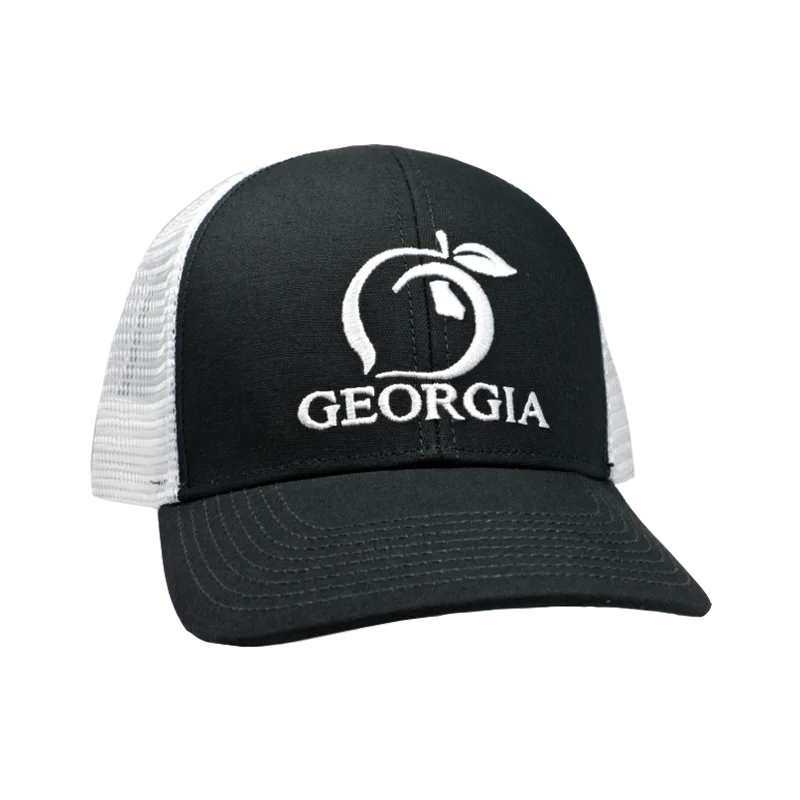 Women's Jumpsuits with Boat CollarPeach State Pride Georgia Black & White Trucker Hat