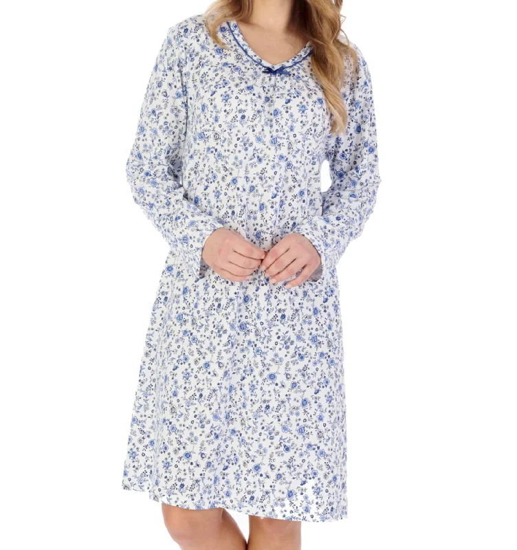 women's pajamas with an adjustable necklineDitsy Floral Cotton Jersey Nightdress