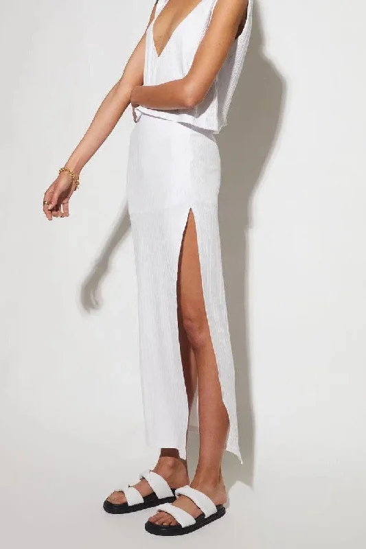 Women's V-Shaped Hem SkirtsSage Skirt - White