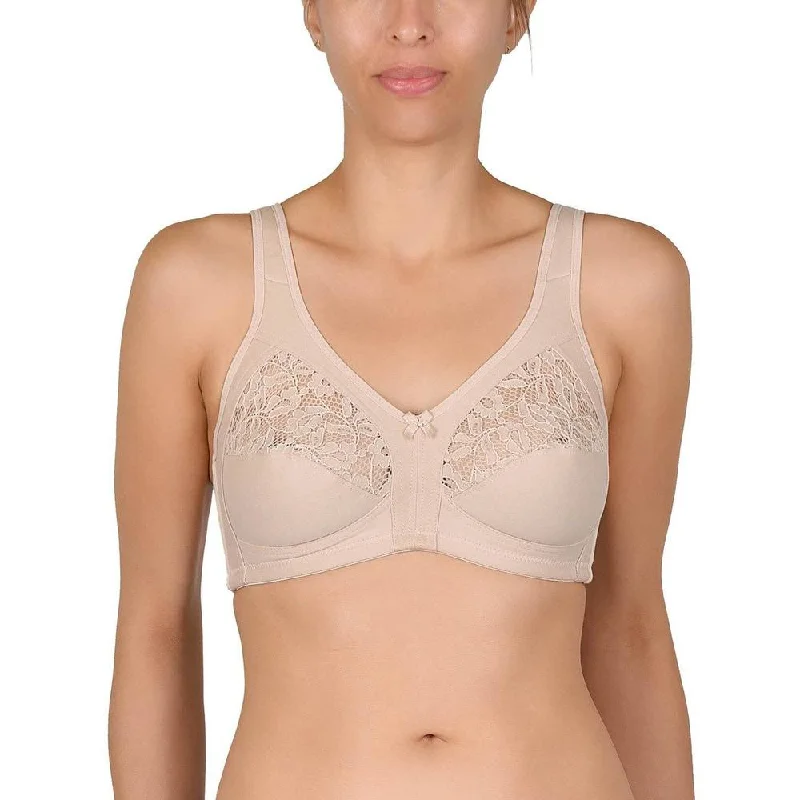 seamless bra with lace detailingNaturana cotton soft cup bra