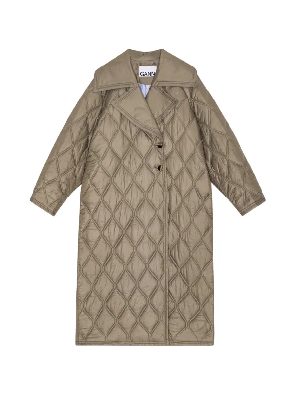 Women's Coats with PocketsGanni Shiny Quilt Coat