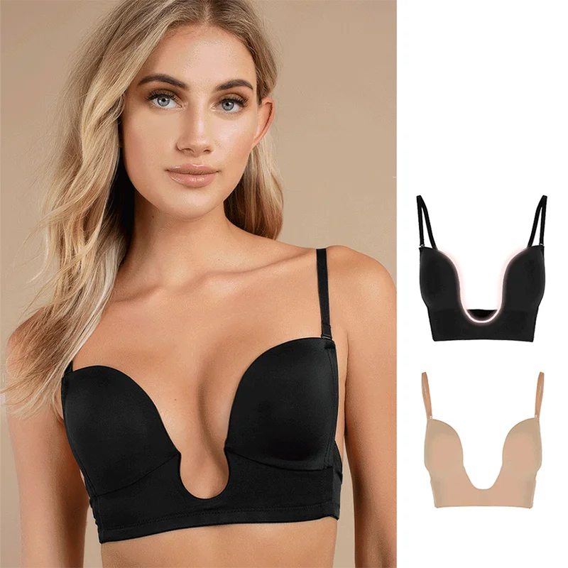 maternity support braSexy Plunge Bra Deep U Women Lingerie Seamless Backless Underwear Wedding Invisible Sexy Push Up Intimates Female Summer