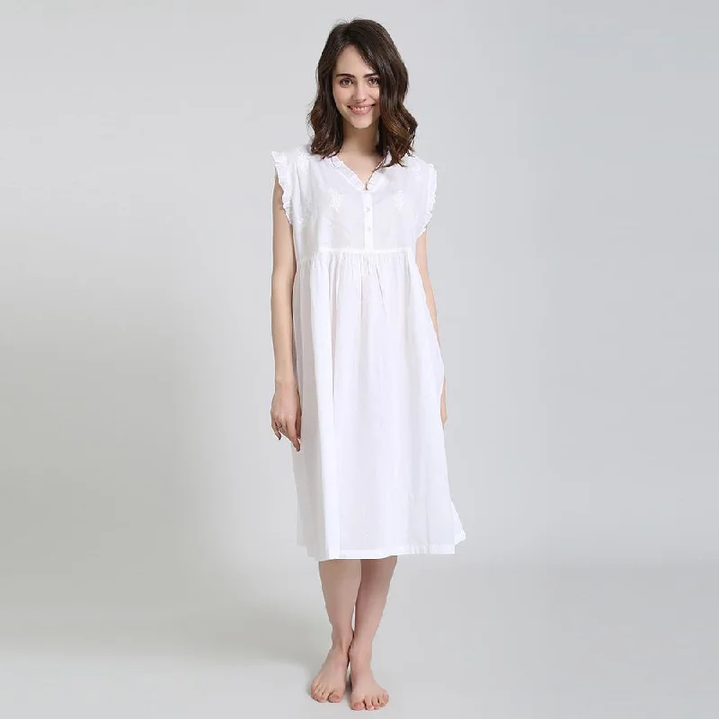 women's pajamas for those who want to feel pampered and lovedHelen 100% Woven Sleeveless Cotton Gown