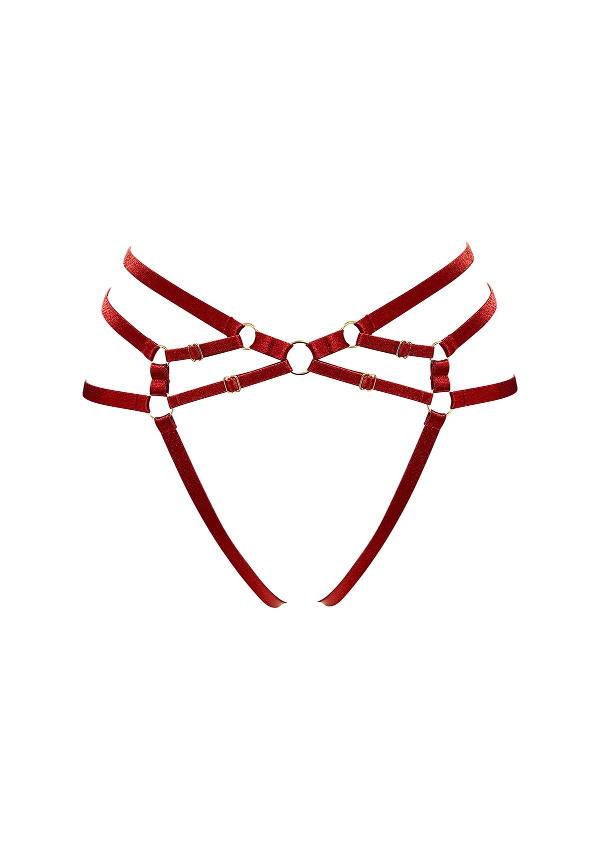 seamless molded bra for smooth undergarmentsBurnt Red Signature Ouvert Harness Brief