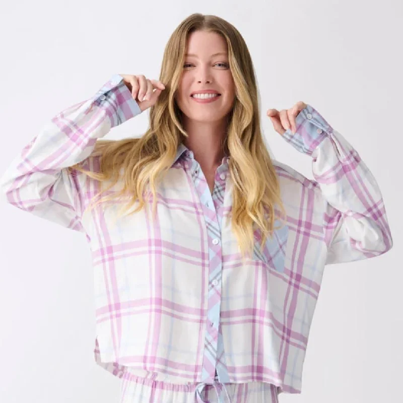 women's pajamas with built-in braP.J. Salvage Seeing Stripes Long Sleeve Top