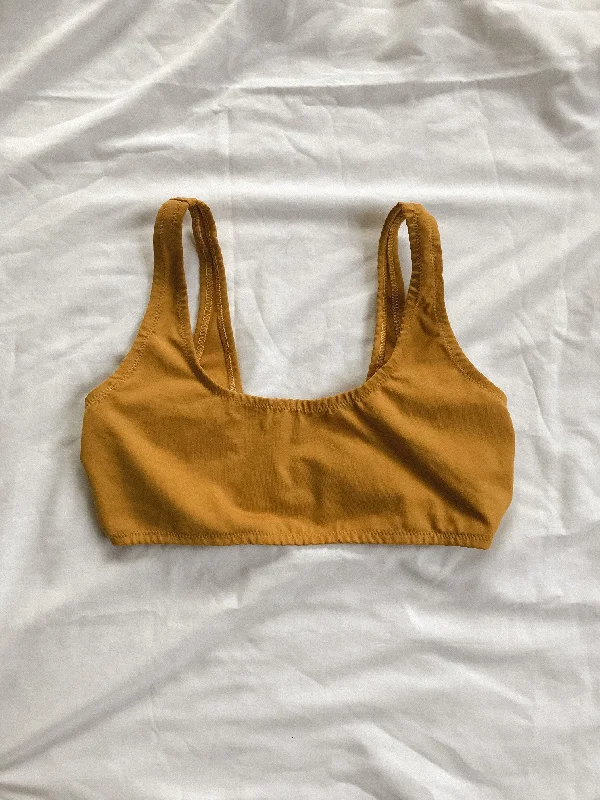 seamless bra with mesh lining for breathabilityEvelyn Bralette - Ochre