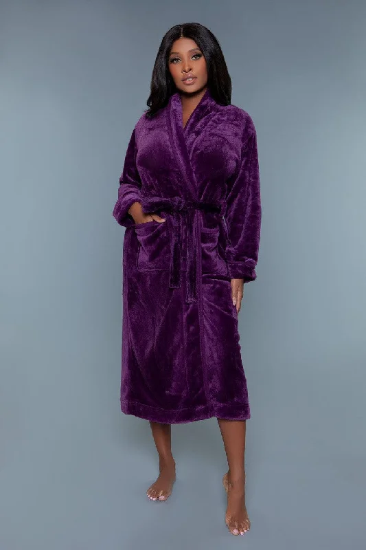 women's pajamas with a playful printGeovan Comfy Plush Robe Purple