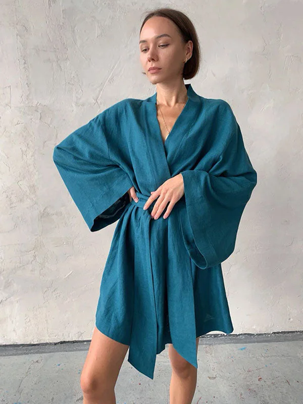 women's pajamas made from organic cottonRobe de Chambre Kimono Pour Femme "Délicatesse Matinale"