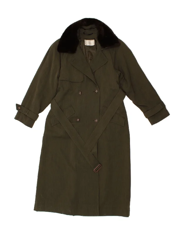 Women's Leather CoatsCLASSICS Womens Trench Coat UK 14 Medium Green