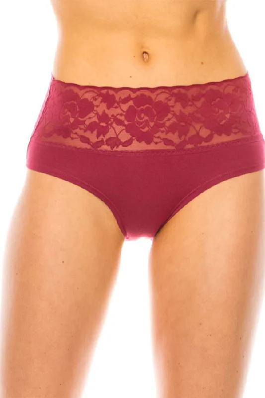 stretch lace high-leg panties for womenPlus Size Lace Band High Waist Panty