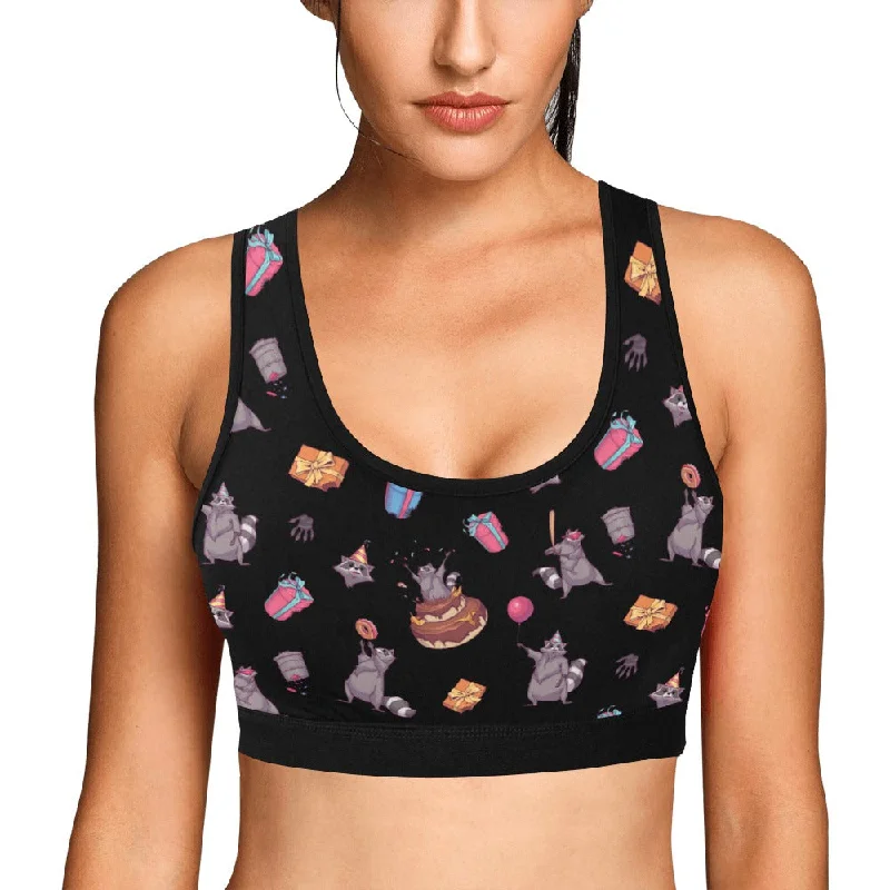 wireless bra with stretch fabricBirthday Raccoons Women's Bralette