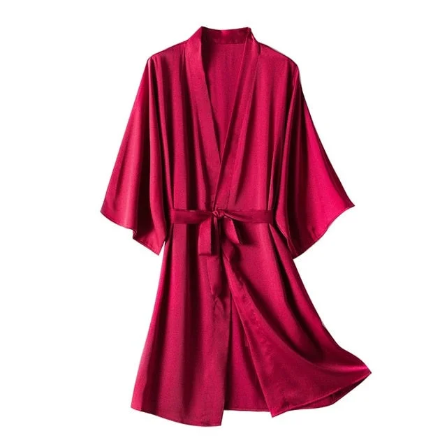 women's pajamas in a cozy, plush fabricSatin Silk Pajama robe