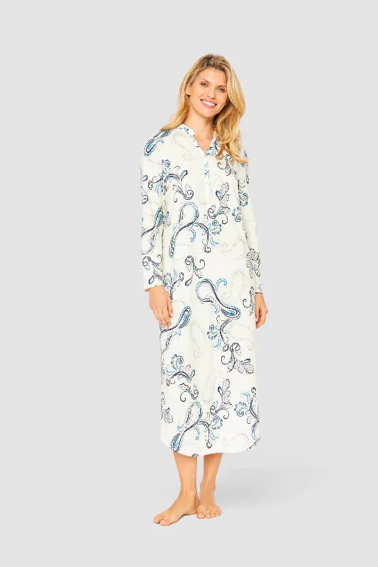 women's pajamas with a subtle shimmerRosch Abstract Print Cotton Nightgown Lounger