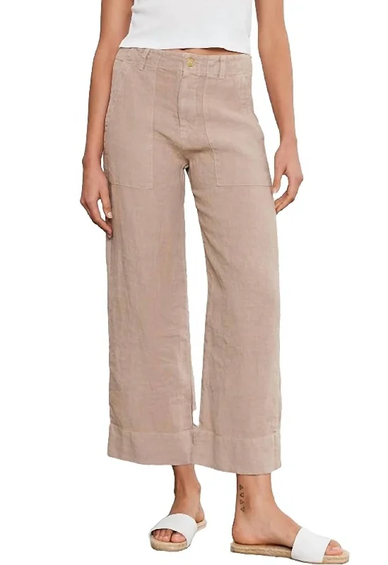 Women's Jodhpurs with Sweetheart CollarDru Heavy Linen Pant In Autumn