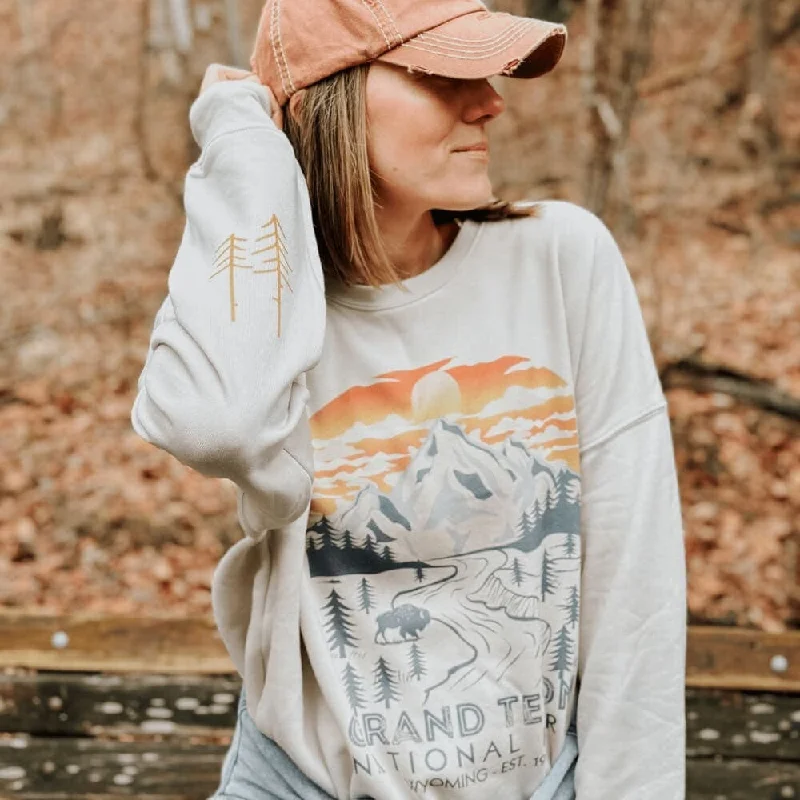 Women's Hooded Sweatshirts with Ribbed WaistGrand Teton National Park Sweatshirt